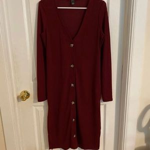 Burgundy women’s long cardigan